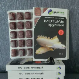 Мотыль крупный замороженный, в блистере, 100 мл.