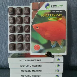 Мотыль мелкий замороженный, в блистере, 100 мл.